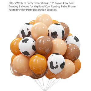 Party Decorations One‎ Size Brown White Cow Print Balloons